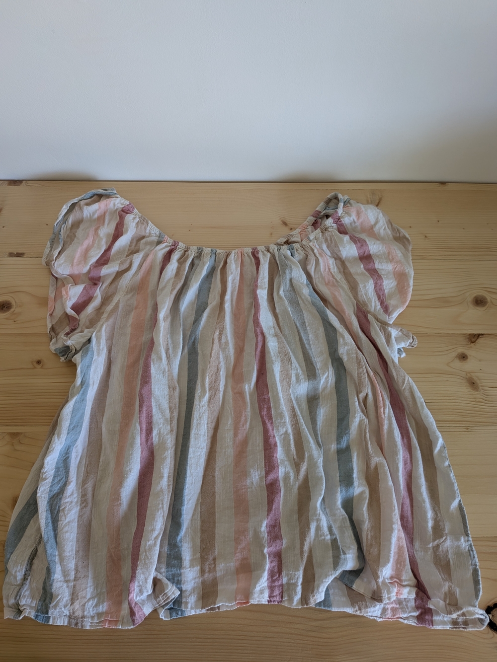 GAP Lightweight Striped Blouse in Pink, Blue & Cream